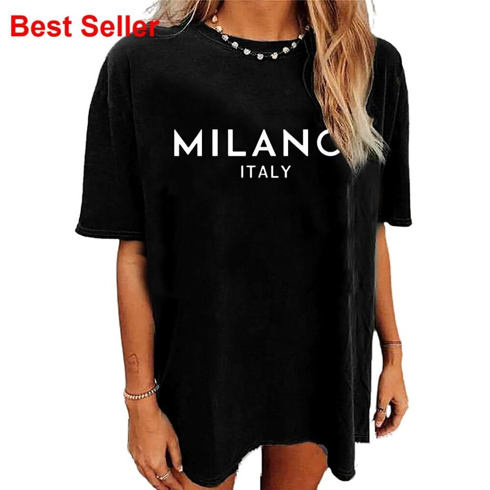 Oversized Vintage Graphic Tee Women's Short Sleeve Preppy Summer Shirt